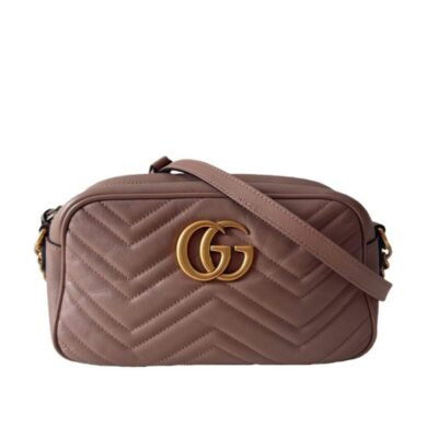 GUCCI  Calfskin Matelasse Small GG Marmont Chain Shoulder Bag