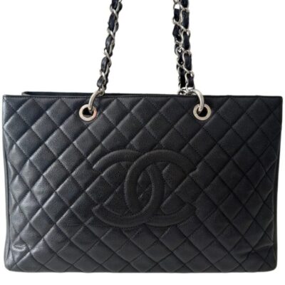 CHANEL Caviar Quilted XL Grand Shopping Tote GST Black