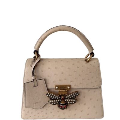 Gucci Ostrich Small Queen Margaret Top Handle Bag