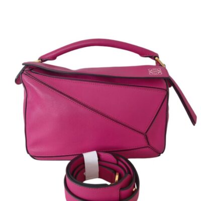LOEWE Calfskin Small Puzzle Bag Fuchsia