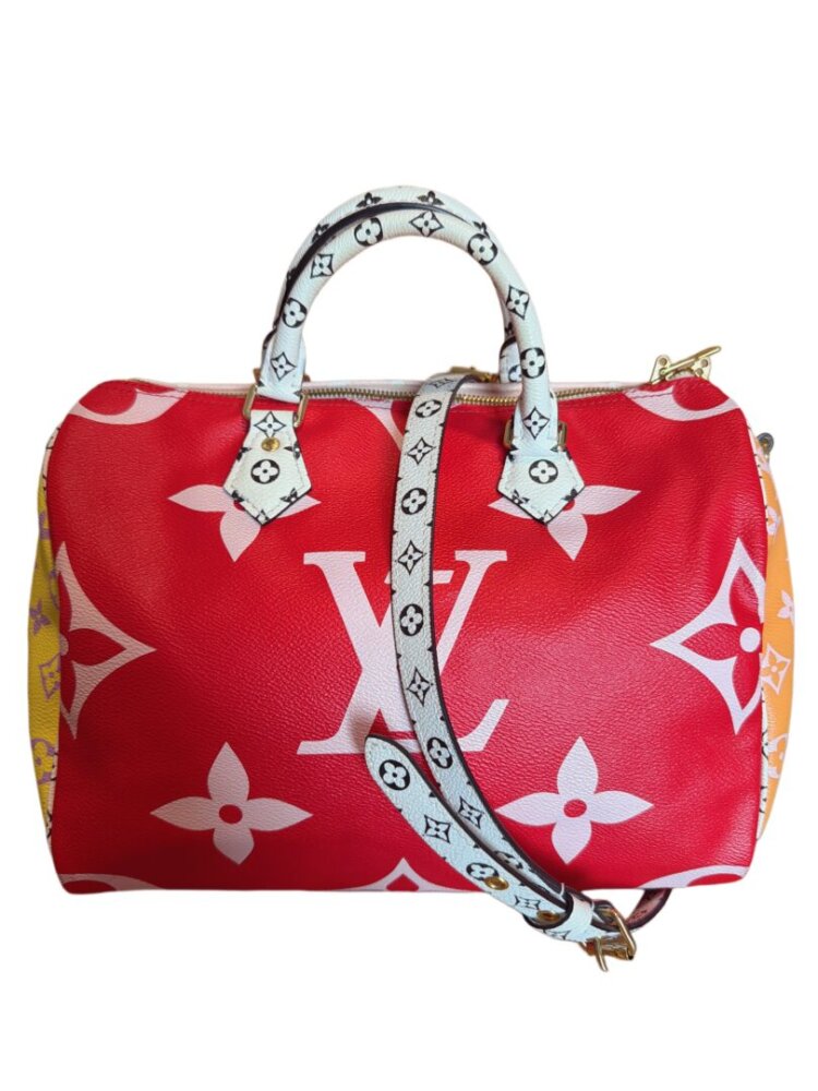 LOUIS VUITTON Monogram Giant Speedy Bandouliere 30 Rouge