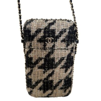 Chanel Tweed Chain Around Phone Holder