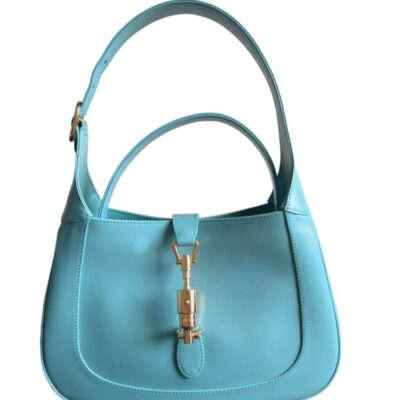 GUCCI Boarded Dyana Lux Calfskin Small Jackie 1961 Hobo Dusty Azure