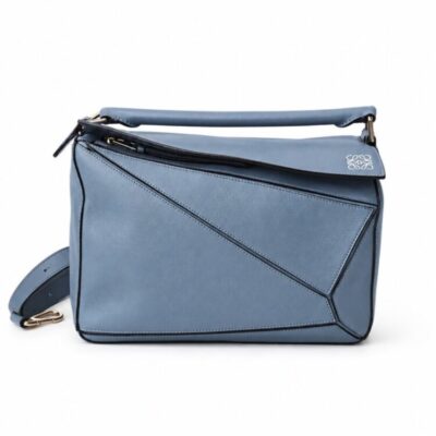 LOEWE Calfskin Small Puzzle Bag Stone Blue