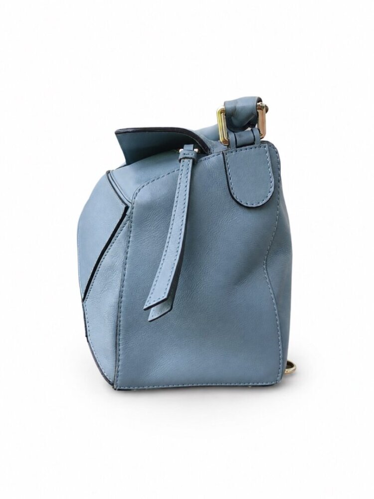 LOEWE Calfskin Small Puzzle Bag Stone Blue - Image 3