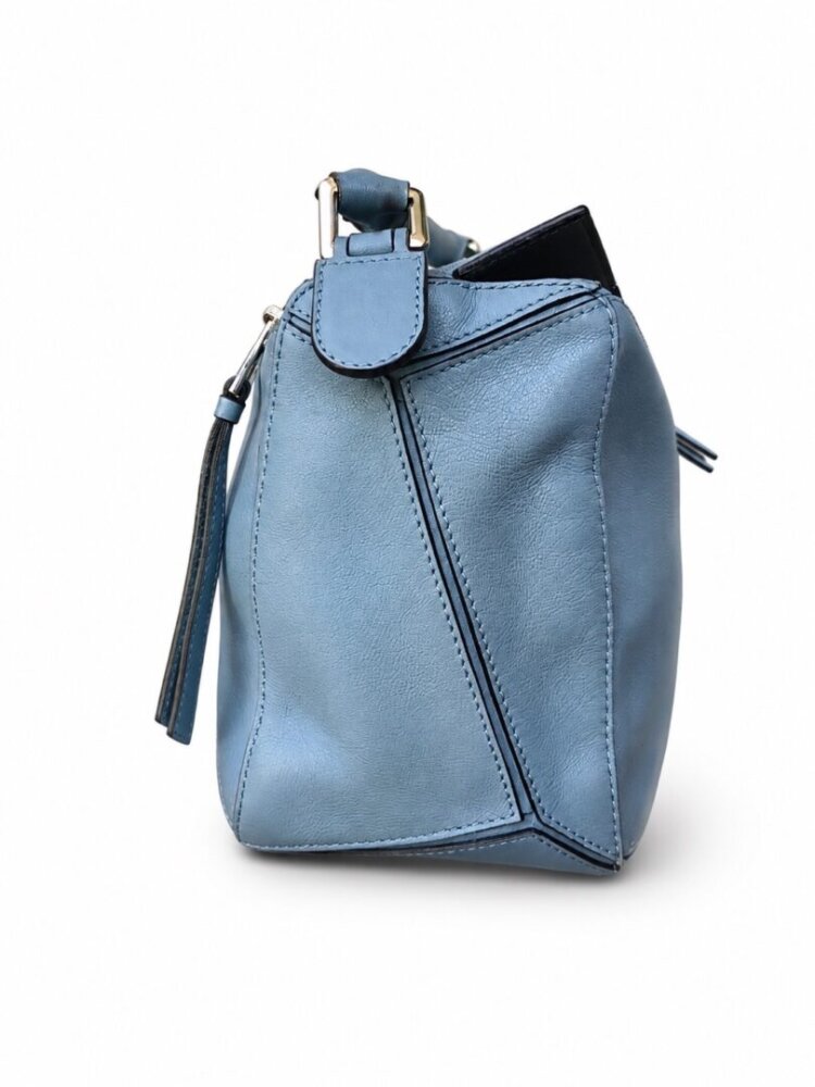 LOEWE Calfskin Small Puzzle Bag Stone Blue - Image 5