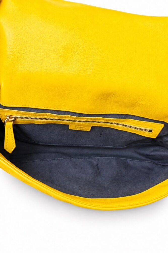 Fendi Nappa FF 1974 Embossed Baguette Mimosa - Image 3