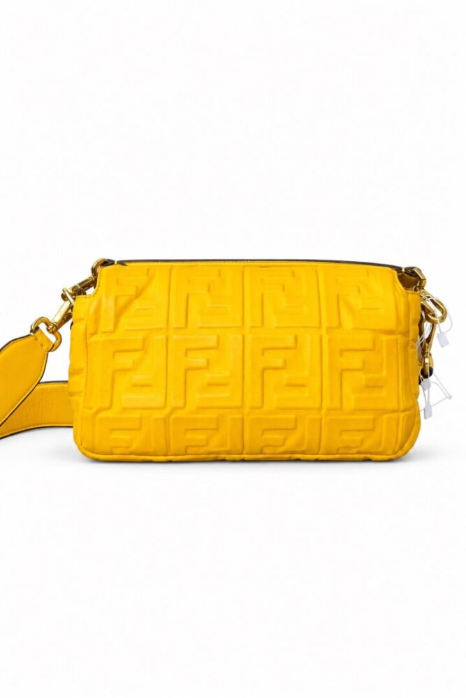 Fendi Nappa FF 1974 Embossed Baguette Mimosa - Image 5
