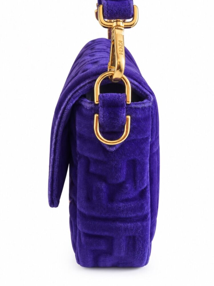 Fendi Velvet FF Embossed Baguette Viola Plus - Image 2