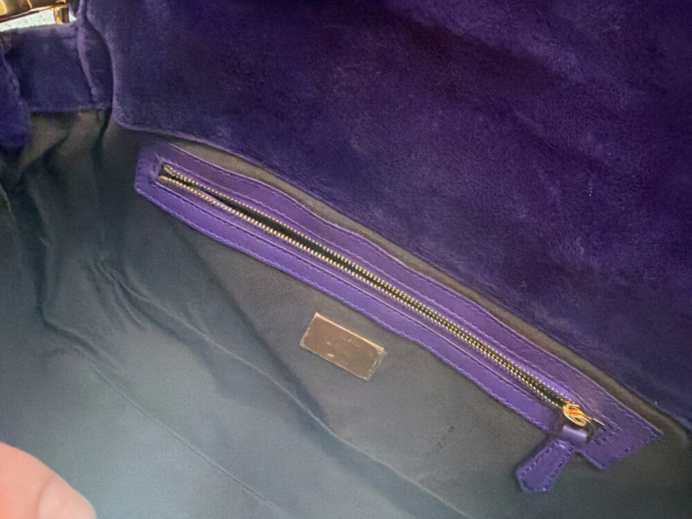 Fendi Velvet FF Embossed Baguette Viola Plus - Image 7