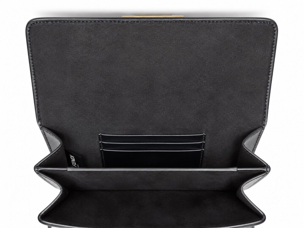Fendi Vitello King Mini Flat Baguette Black - Image 6