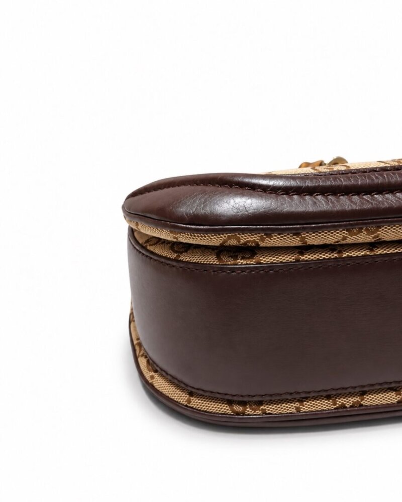 GUCCI Bamboo 1947 canvas and brown leather handbag - Image 7