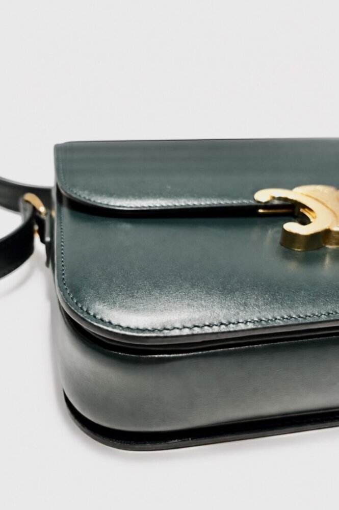 Celine Small Triomphe Crossbody Calf Green - Image 3