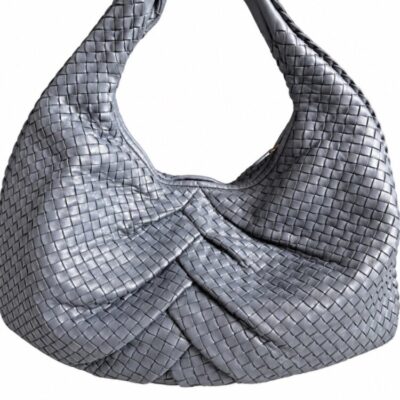 Bottega Veneta Blue Intrecciato Quilted Leather Belly Shoulder Bag