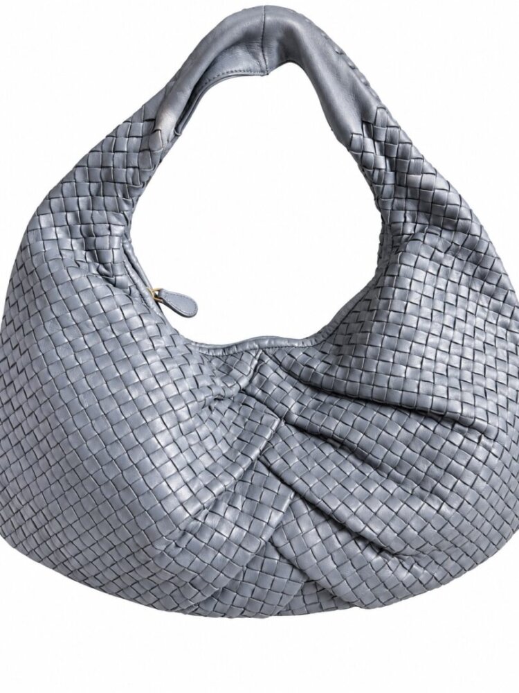 Bottega Veneta Blue Intrecciato Quilted Leather Belly Shoulder Bag - Image 5
