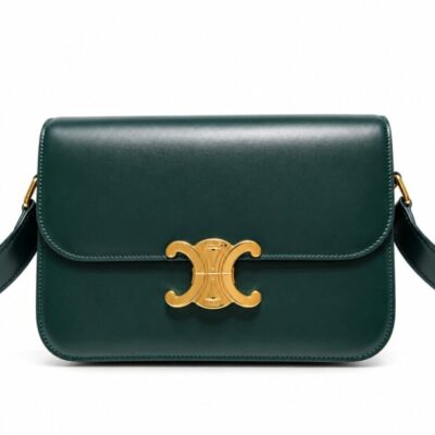 Celine Small Triomphe Crossbody Calf Green