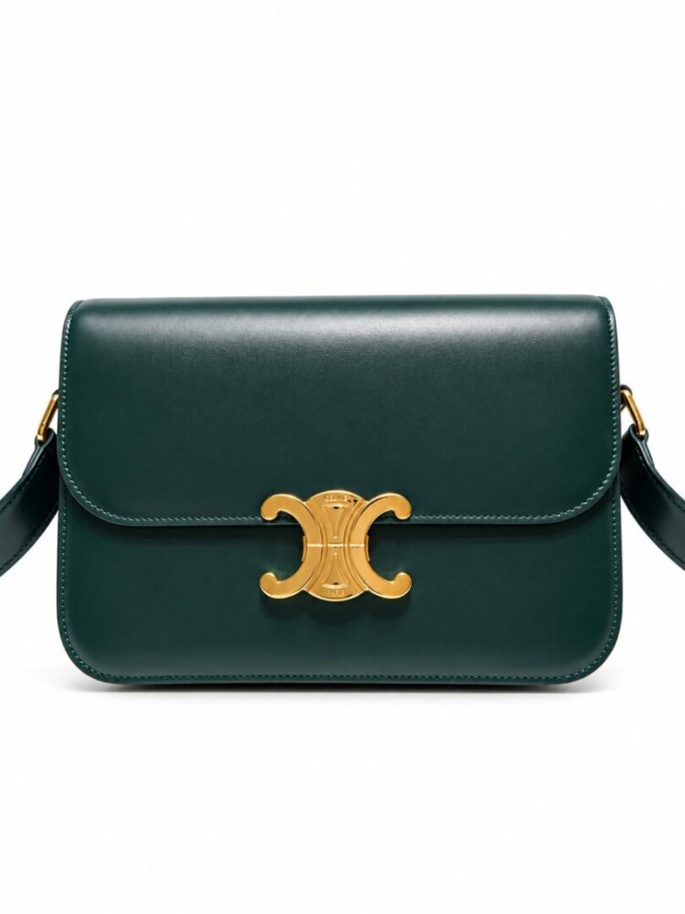 Celine Small Triomphe Crossbody Calf Green
