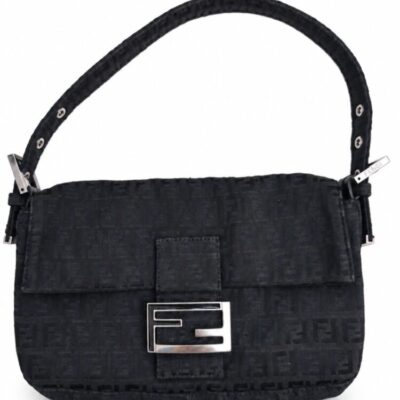 Fendi Zucchino Mini Mama Baguette Black