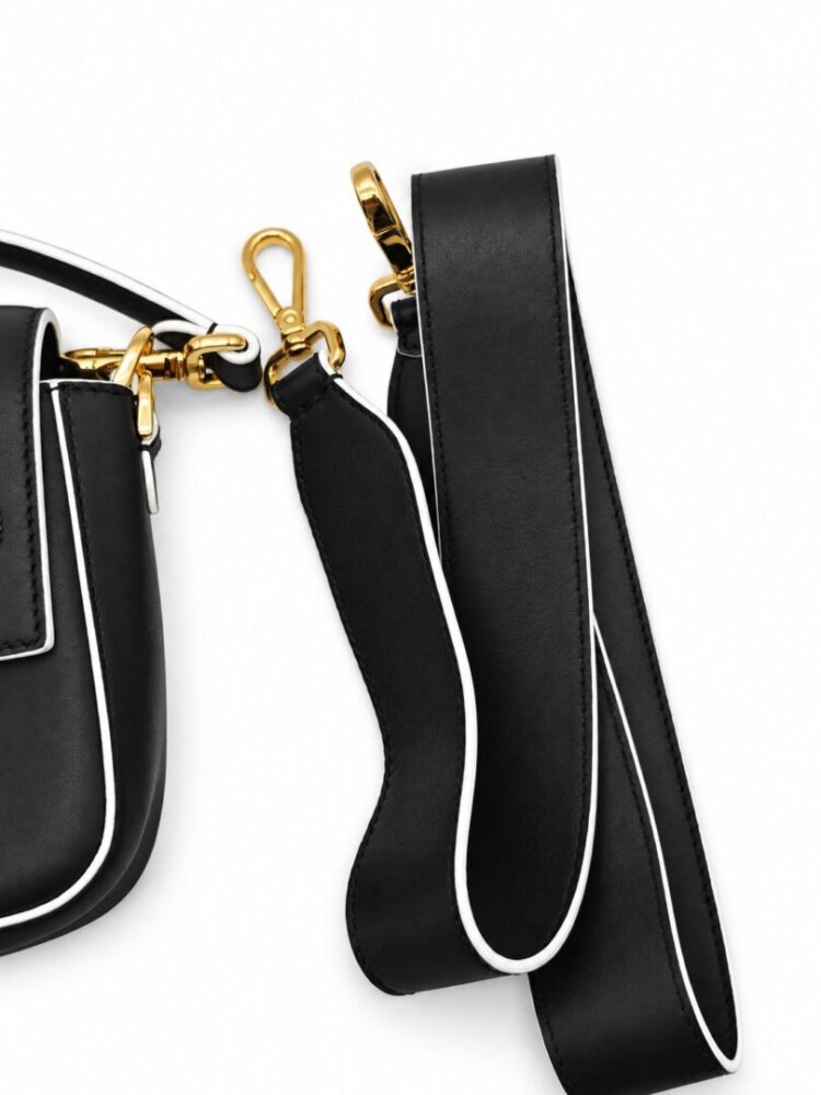 Fendi Vitello Dolce Elite Monster Eyes Bi-Color Baguette Black Yellow - Image 10