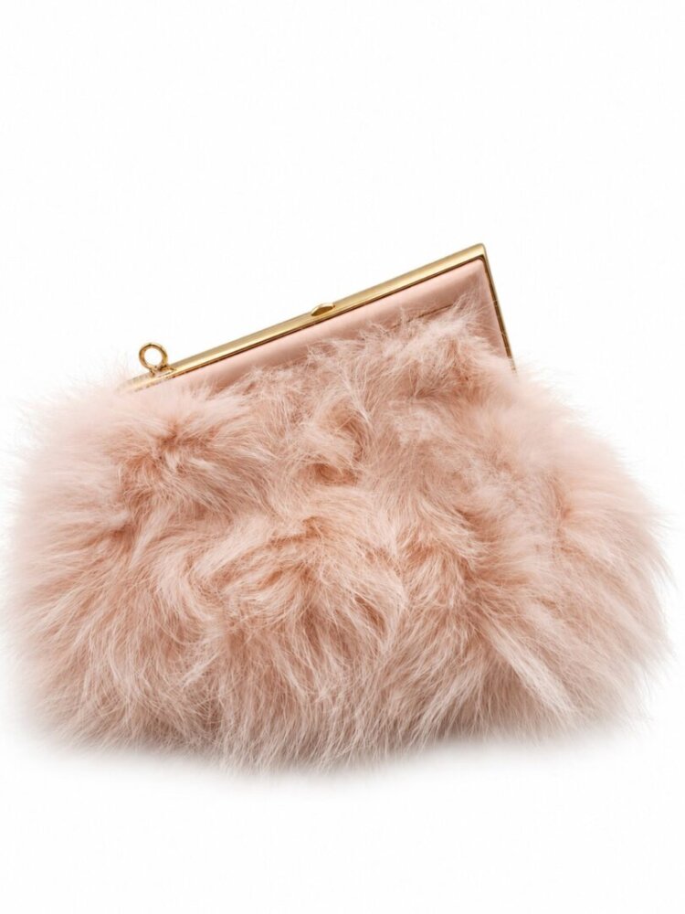 Fendi Fox Fur Shiny Nappa Small Fendi First Dizzie Light Rose - Image 3