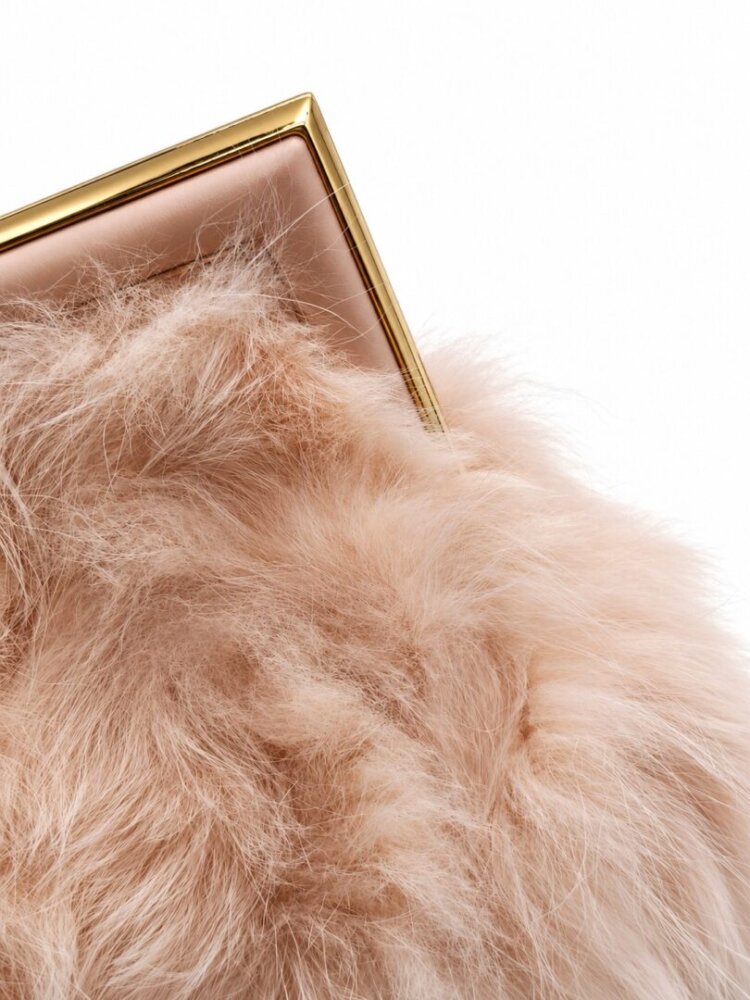 Fendi Fox Fur Shiny Nappa Small Fendi First Dizzie Light Rose - Image 4