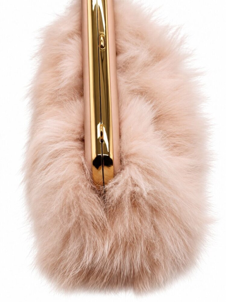 Fendi Fox Fur Shiny Nappa Small Fendi First Dizzie Light Rose - Image 5