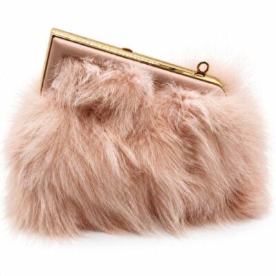 Fendi Fox Fur Shiny Nappa Small Fendi First Dizzie Light Rose