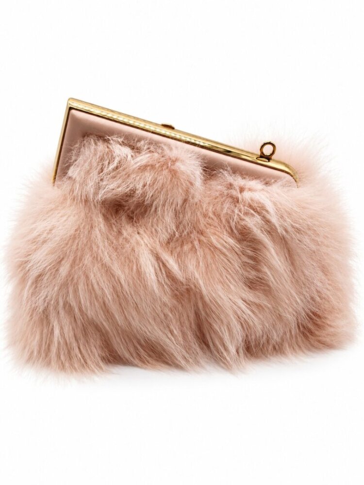 Fendi Fox Fur Shiny Nappa Small Fendi First Dizzie Light Rose