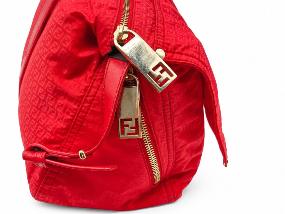 Fendi Red Zucchino Nylon Mamma Shoulder Bag - 8BR626 - Image 6