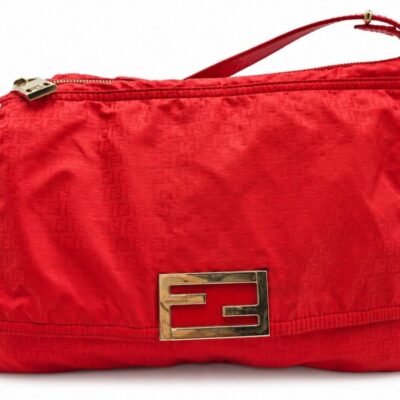Fendi Red Zucchino Nylon Mamma Shoulder Bag - 8BR626