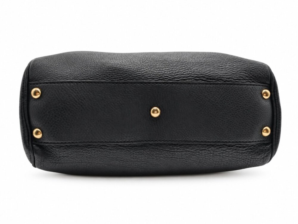 Gucci Pebbled Calfskin Medium Bamboo Shopper Tote Black - Image 3