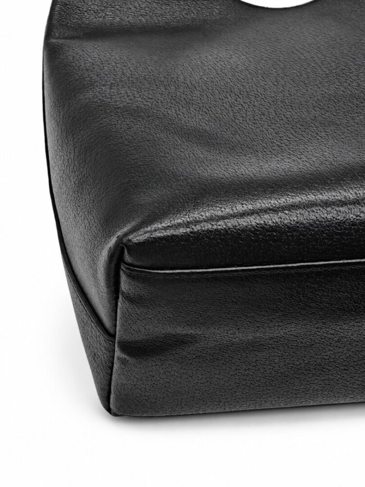 Gucci Black Textured Leather Bamboo Shoulder Bag - Image 7