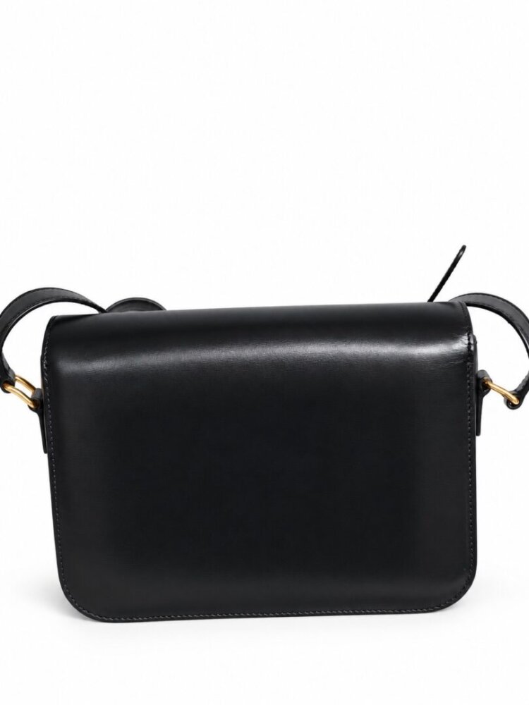 Celine Shiny Calfskin Medium Triomphe Black - Image 3