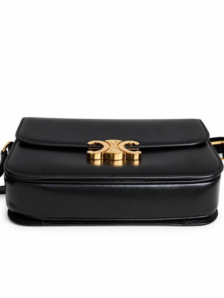 Celine Shiny Calfskin Medium Triomphe Black - Image 5