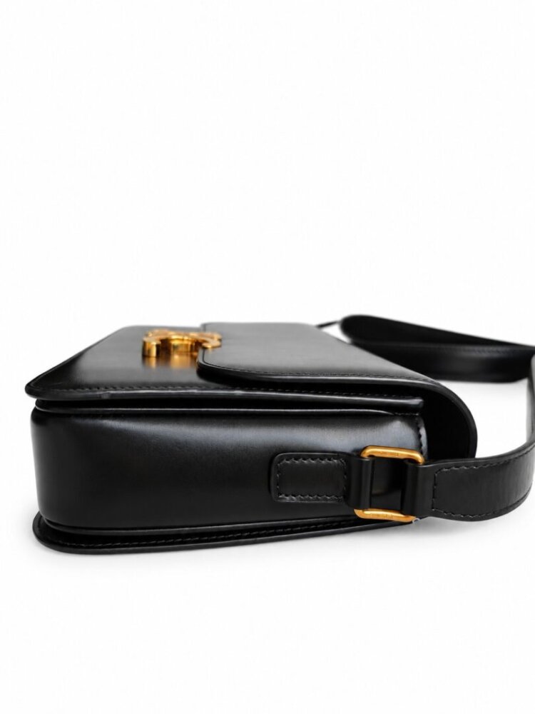 Celine Shiny Calfskin Medium Triomphe Black - Image 6