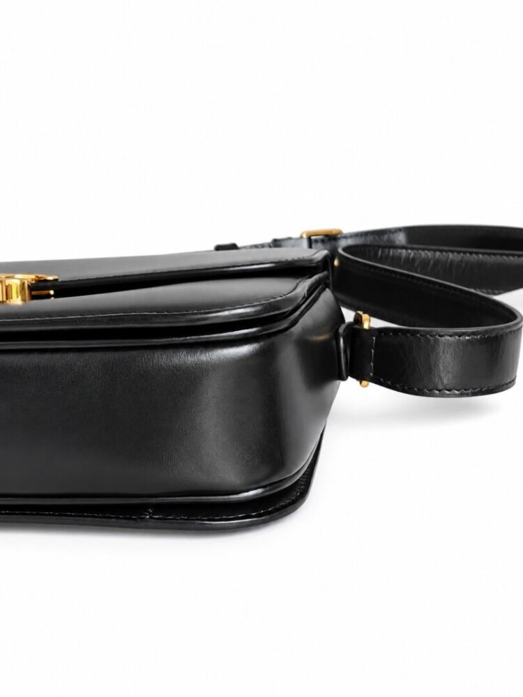 Celine Shiny Calfskin Medium Triomphe Black - Image 8