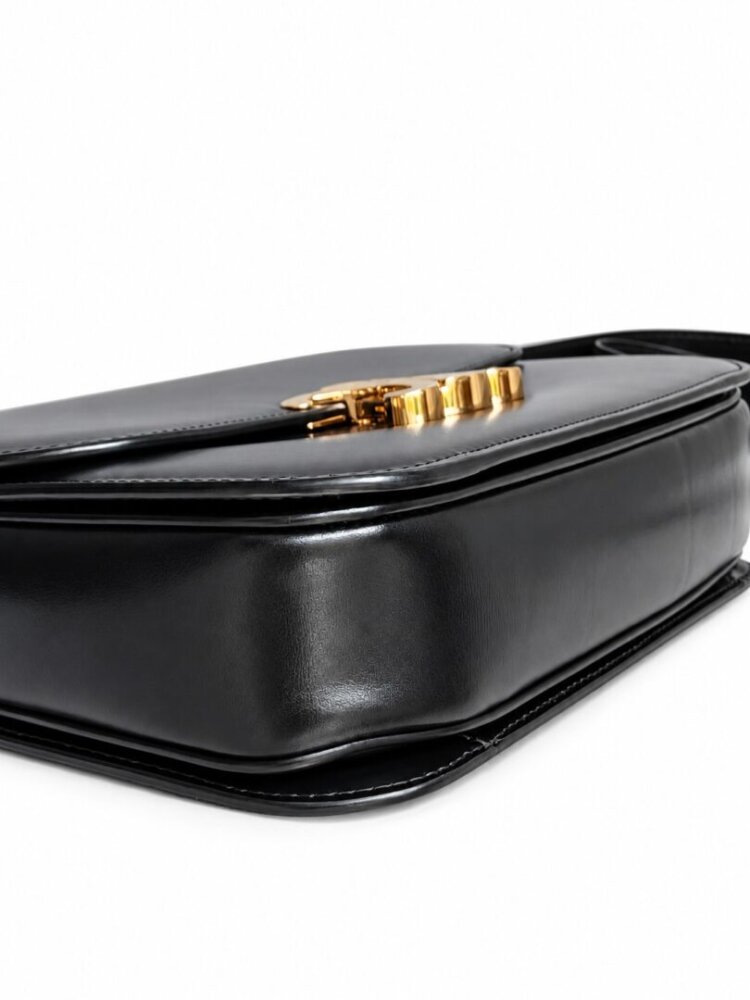 Celine Shiny Calfskin Medium Triomphe Black - Image 9