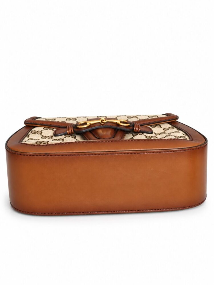 Gucci Monogram Small Lady Web Shoulder Bag Beige Cuir - Image 5