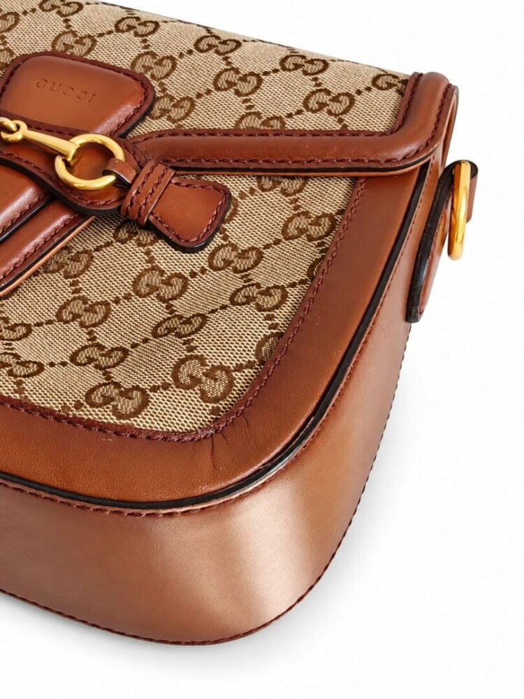 Gucci Monogram Small Lady Web Shoulder Bag Beige Cuir - Image 6