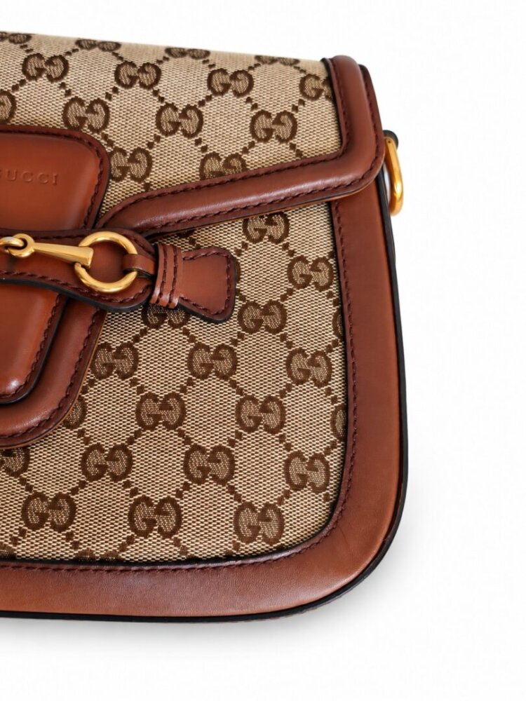Gucci Monogram Small Lady Web Shoulder Bag Beige Cuir - Image 7