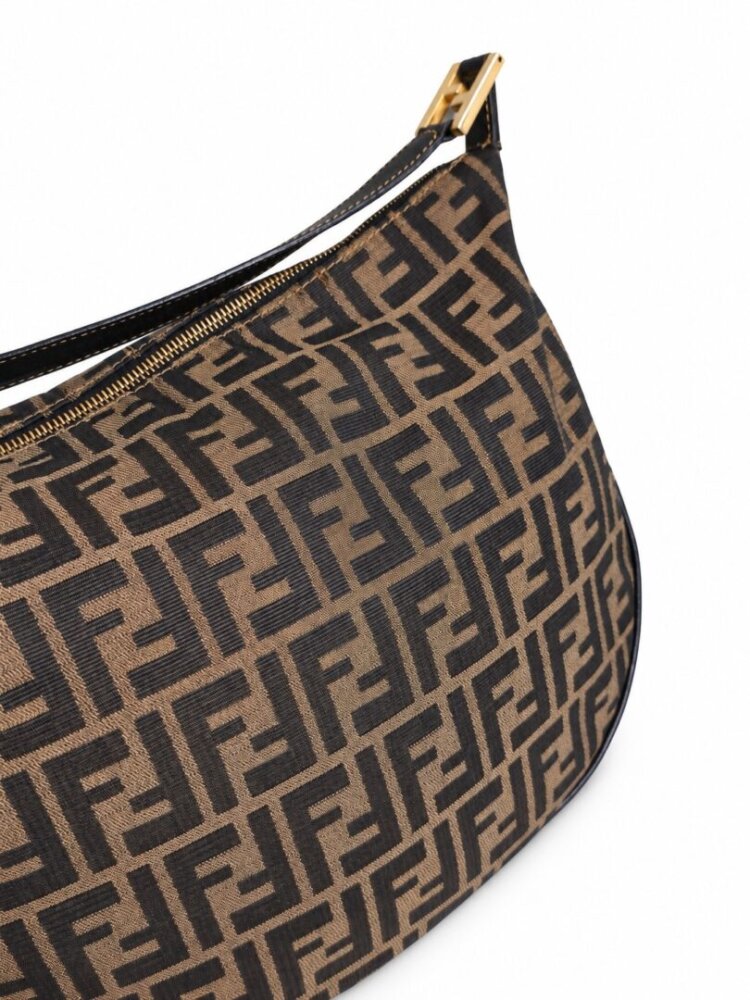 Fendi Brown Canvas Zucca FF Shoulder Bag - Image 2