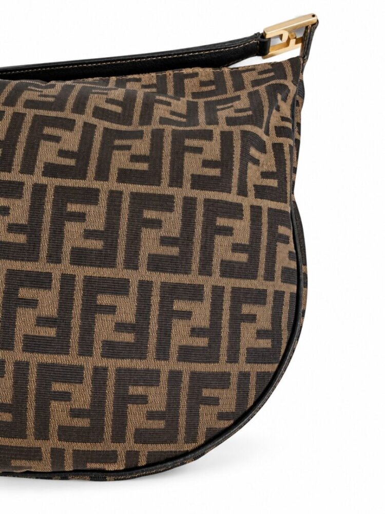 Fendi Brown Canvas Zucca FF Shoulder Bag - Image 4