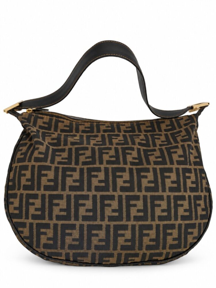 Fendi Brown Canvas Zucca FF Shoulder Bag - Image 7
