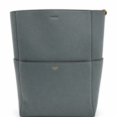 Celine Soft Grained Calfskin Sangle Bucket Bag Grey
