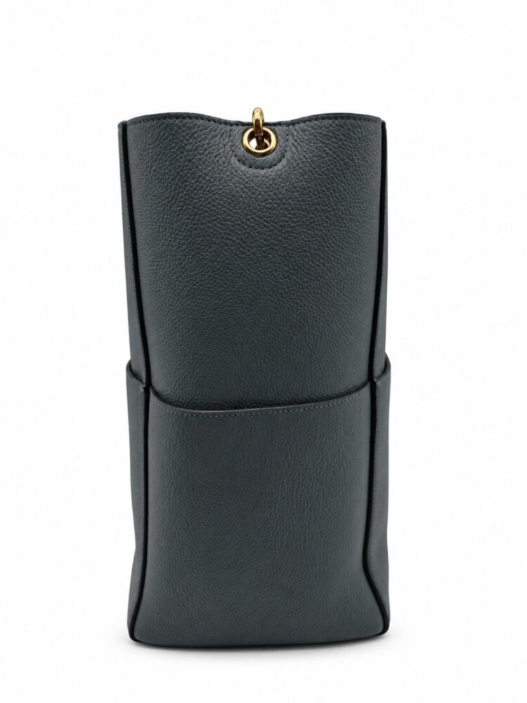 Celine Soft Grained Calfskin Sangle Bucket Bag Grey - Image 3