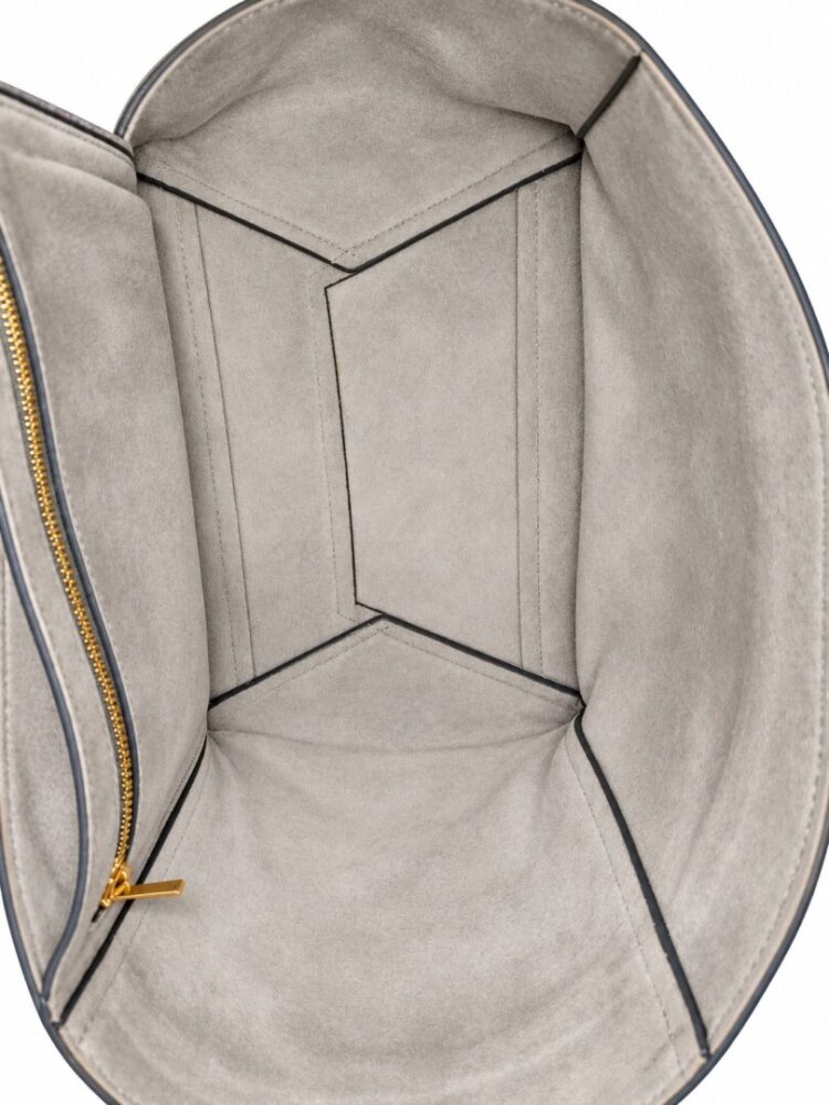 Celine Soft Grained Calfskin Sangle Bucket Bag Grey - Image 9