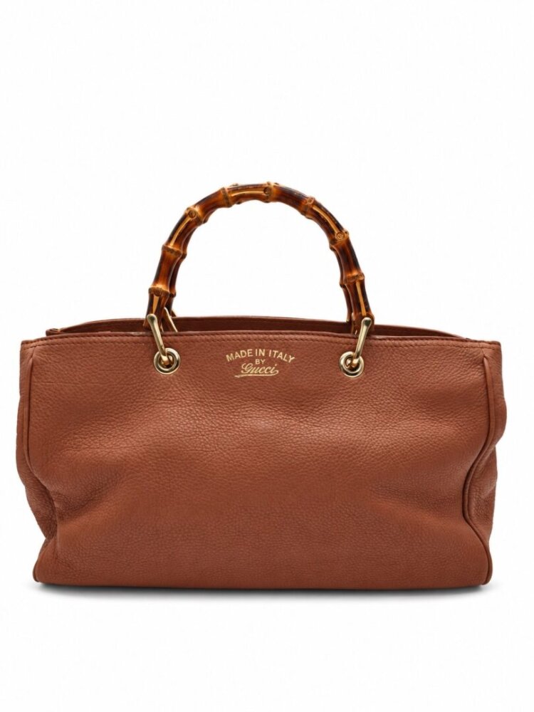 Gucci Bamboo Shopper Brown Leather Medium Tote