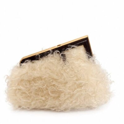 Fendi Baby Mongolian Nappa Small Fendi First White Fondente