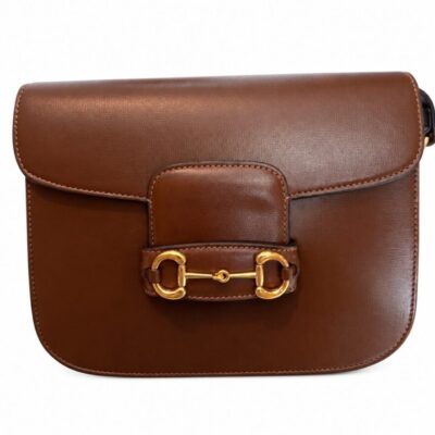 Gucci Azalea Calfskin Horsebit 1955 Shoulder Bag Brown Sugar