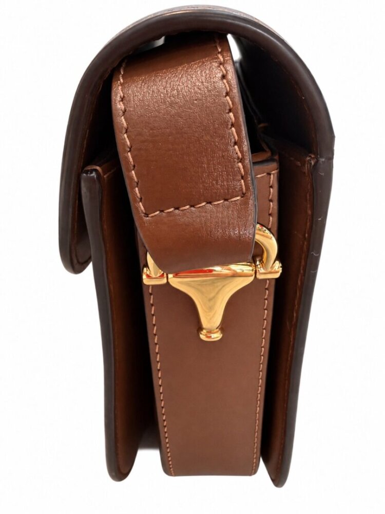 Gucci Azalea Calfskin Horsebit 1955 Shoulder Bag Brown Sugar - Image 3